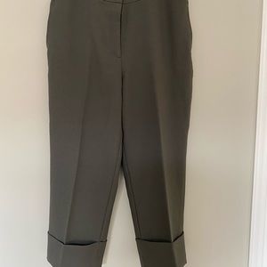 Zara khaki green cropped pant